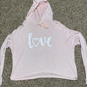 Pastel pink “love” cropped shirt